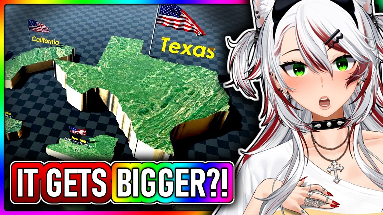 EUROPEAN VTUBER Reacts to USA States Size Comparison! 