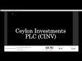 Ceylon investments plc cinv