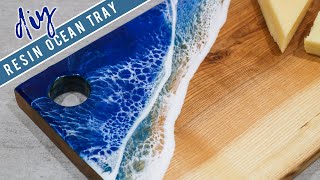 DIY Epoxy Resin Ocean Art Serving Tray
