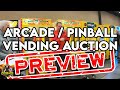 Arcade pinball vending claw machine auction preview what will be for sale