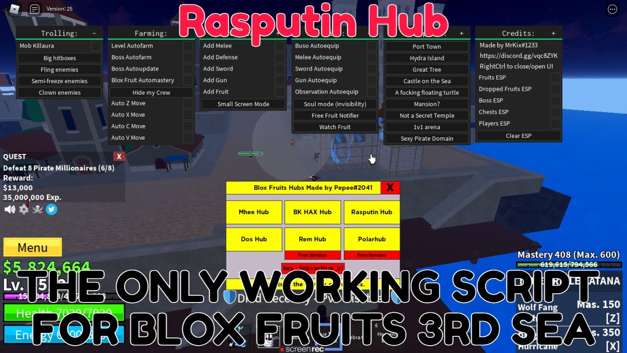 Sea Hub Blox Fruits Script Download 100% Free