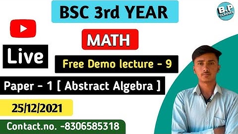 lec-9 // unit-1 //  abstract algebra //  bsc 3rd year