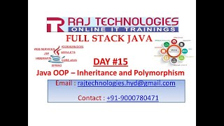 Full Stack Java | Day 15 |Java OOP | Inheritance | Polymorphism | Raj Technologies