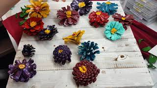 Pinecone Flower Wall Hanging Tutorial Complete With Bloopers