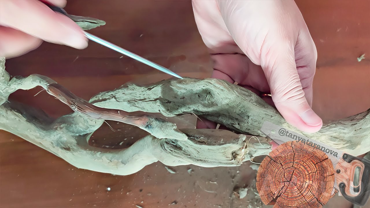 Как превратить обычную ветку в произведение искусства | Декор из дерева своими руками🌳