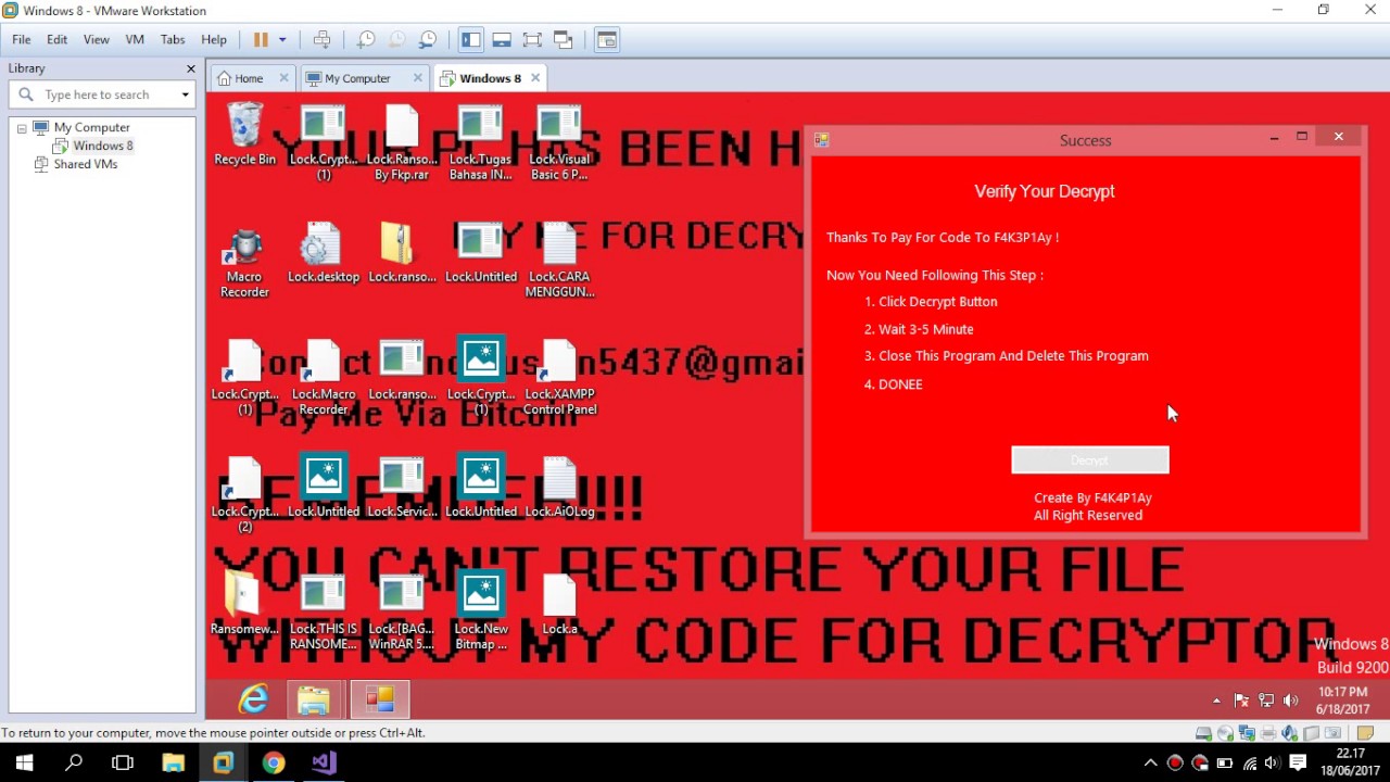 Review simple Ransomeware + change desktop | By FKP - YouTube