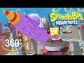 Spongebob Squarepants! - 360° Rocket Ship Run with Sandy - (The First 3D VR Game Experience!)