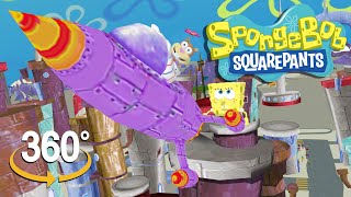 Spongebob Squarepants!  360° Rocket Ship Run with Sandy  (The First 3D VR Game Experience!)