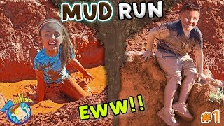 KIDS MUD OBSTACLE COURSE! RACE WORKOUT CHALLENGE! Playing w  DIRT \& WATER FUNnel Vision Vlog