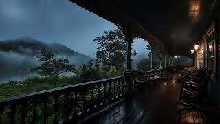 Rainy Evening on a Lakeside Porch/ Rain Sounds to Help Relax / Sleep/ Study