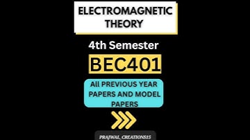 BEC401 Electromagnetic Theory Previous Year Papers (VTU) #electromagnetics #vtu #2025exams #viral