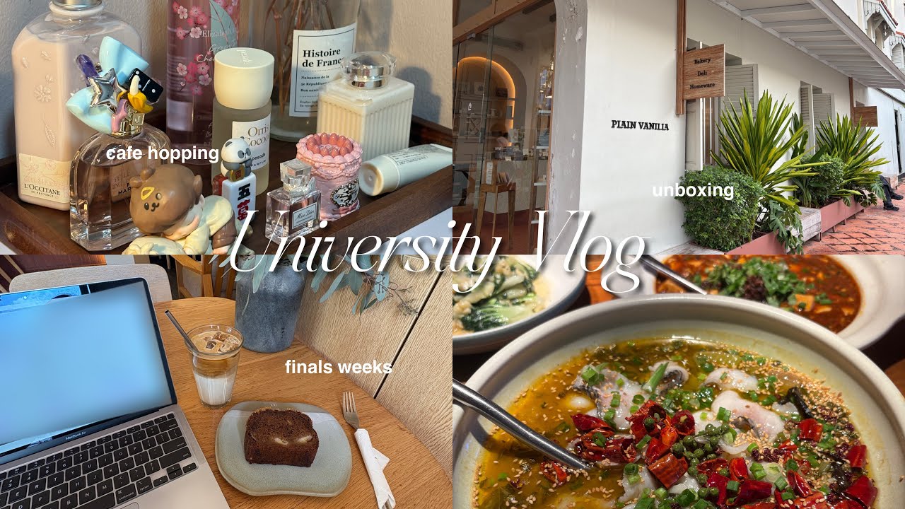 University Vlog | Finals Week, Cafe Hopping, Unboxing ☕️📝📦