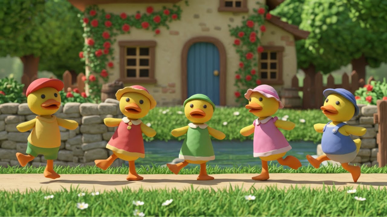 5 Little Ducks Went Swimming One Day | Toddler Learning Songs | Learning Numbers & Counting