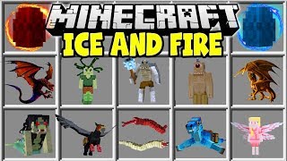 Minecraft ICE AND FIRE DRAGONS MOD | RIDE DRAGONS, FIGHT CYCLOPS, TAME FLYING MOUNTS & MORE!!