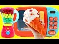 Toy Microwave and Blender Playset Gumball Surprise Ice Cream Squishy Nursery Rhyme Kids Song