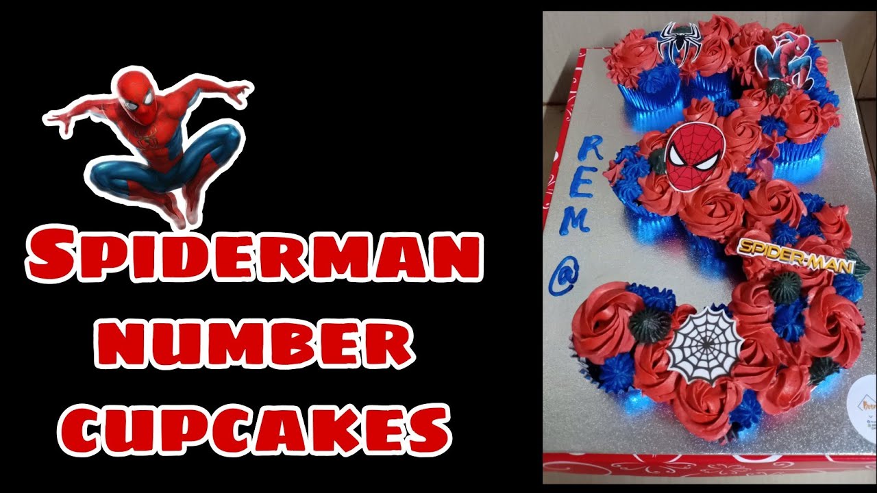 Spiderman pull-apart cupcake cake!