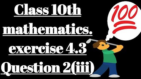 class10th mathematics exercise 4.3 Question 2(iii)Lesson4 Quadratic equation