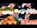 MUKBANG ASMR GIANT SALMON SASHIMI SUSHI🍣 [Compilation video]