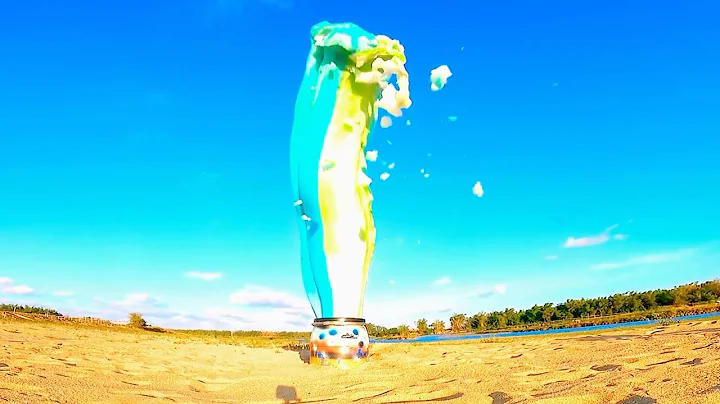 Experiment : BIG Rainbow Eruption Toothpaste From Coca-cola ,Sprite ,Fanta and MENTOS