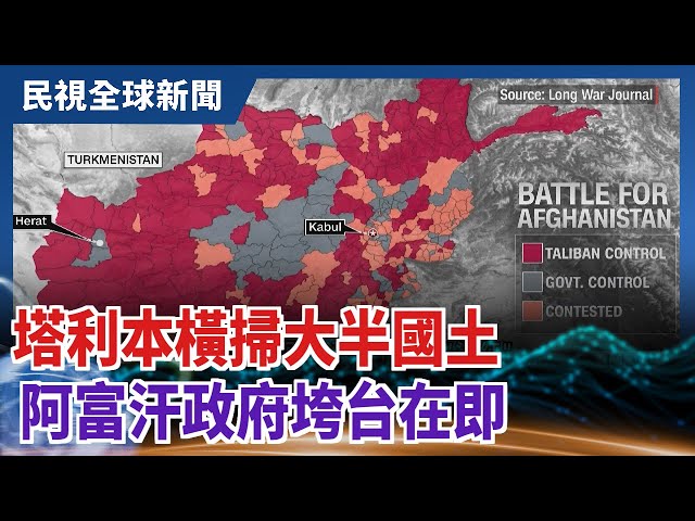 【民視全球新聞】塔利本橫掃大半國土 阿富汗政府垮台在即 2021.08.15
