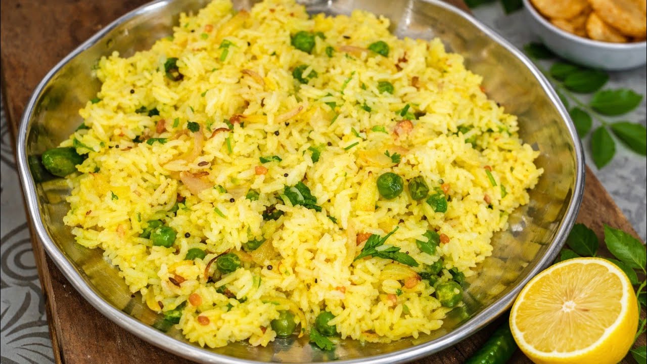 💚🍚5 ನಿಮಿಷದಲ್ಲಿ ರೆಡಿ ಆಗುವ ಹಸಿ ಬಟಾಣಿ ಅನ್ನ 👌 Lunch box ge perfect! 🎒🍚