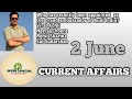 2 June Current Affairs for Jkssb !