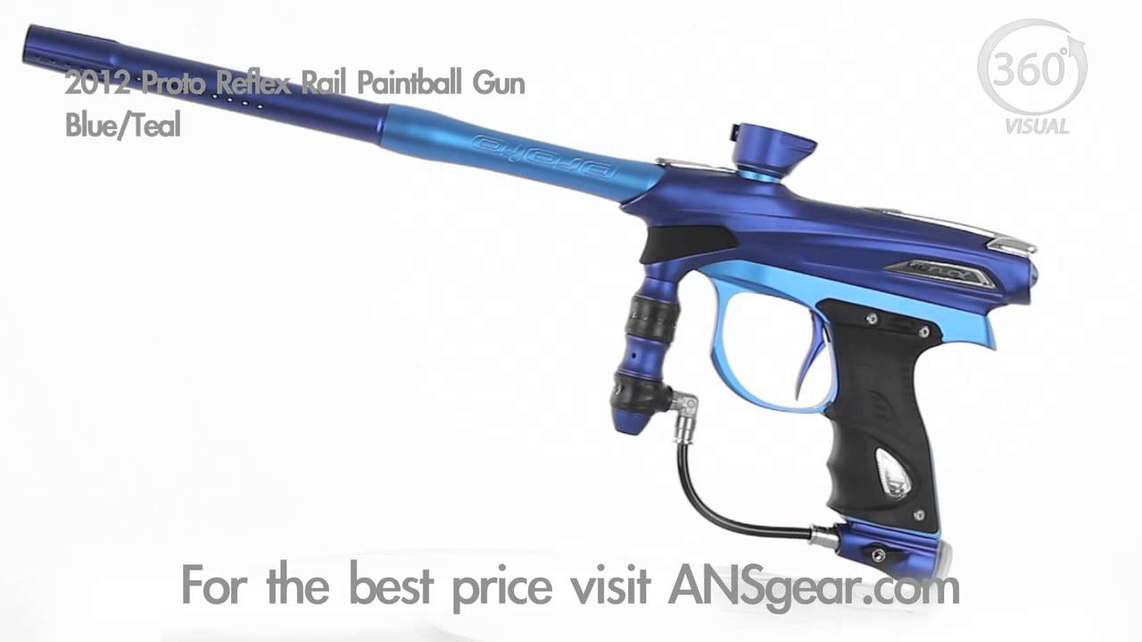 2012 Proto Reflex Rail Paintball Gun Blue/Teal Visual 360 YouTube