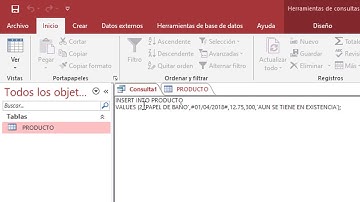 CONSULTA INSERT EN MS ACCESS
