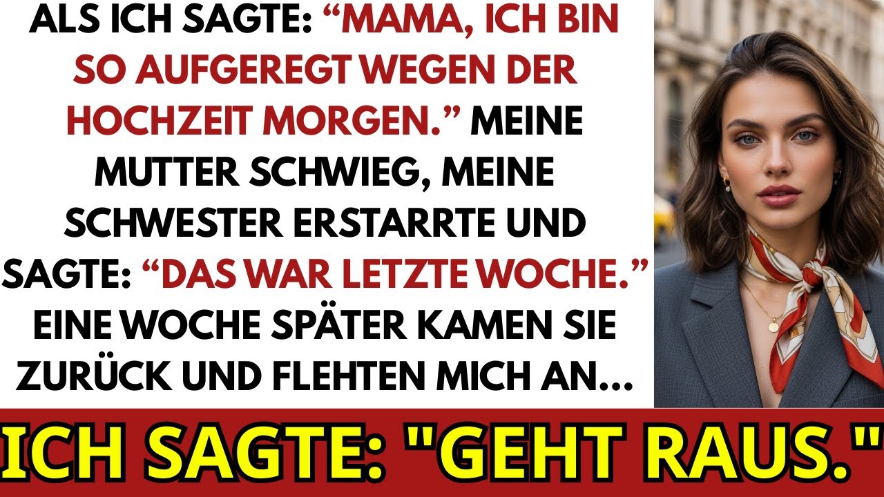 Beim Abendessen Sagte Ich Mama, Dass Ich Mich Auf Die Hochzeit Meiner Schwester Freue. Sie Sagte...