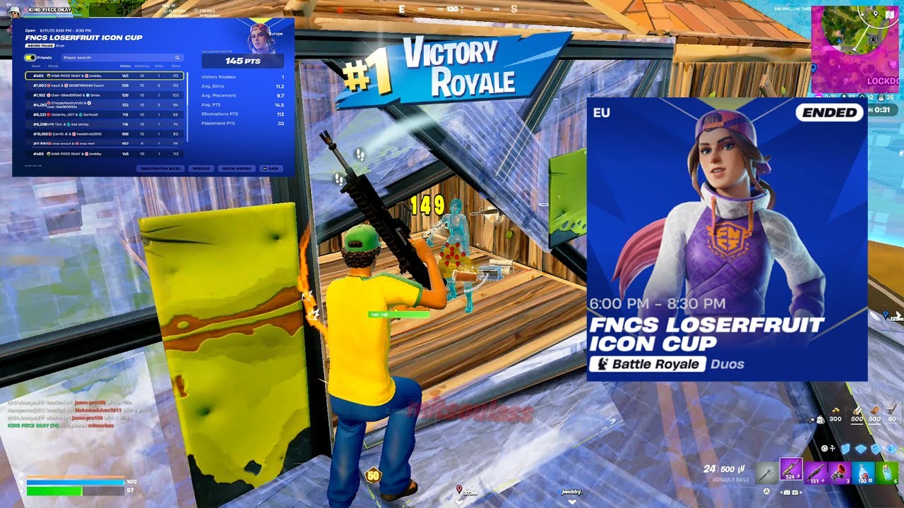 Dominating And Winning The FNCS LoserFruit Icon Skin Cup! 🏆+ BEST Controller Settings For AIMBOT 🎯