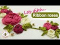 🌷Ribbon Flowers Embroidery - Ribbon work woven roses video tutorial🌷 Beginners embroidery tutorial