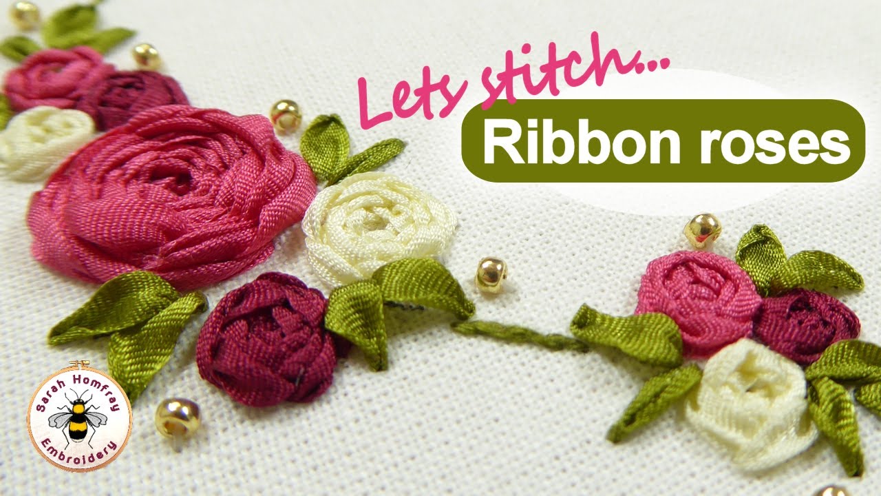 10 Ribbon Embroidery Flowers with silk/satin ribbons (Tutorials