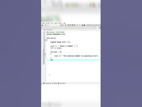 C++ program to check the number is positive or negative. #cplusplus # ...