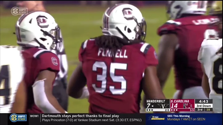 2019 USC vs Vanderbilt - Daniel Fennell Tackle for...