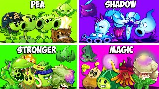 4 Team Plants Battlez - PEA x SHADOW x MAGIC x STRONG - Who Will Win? - Pvz 2 Gameplay