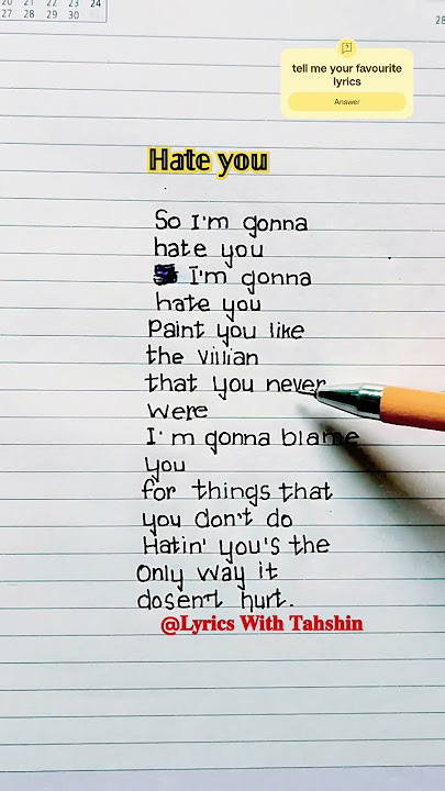 JUNGKOOK - Hate You (Lyrics)
