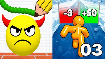 Draw To Smash Lv 401-446 vs Tall Man Run Lv 7-22 : All Level Gameplay Walkthrough Android.iOs