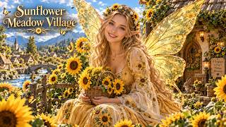 Cozy Sunflower Village | Fantasy Ambience Live | Relaxing Celtic Music for Sleep 24/7 screenshot 5