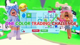 ONE COLOR TRADING CHALLENGE IN ADOPT ME *CRAZY* 😱🤯🐣 💞