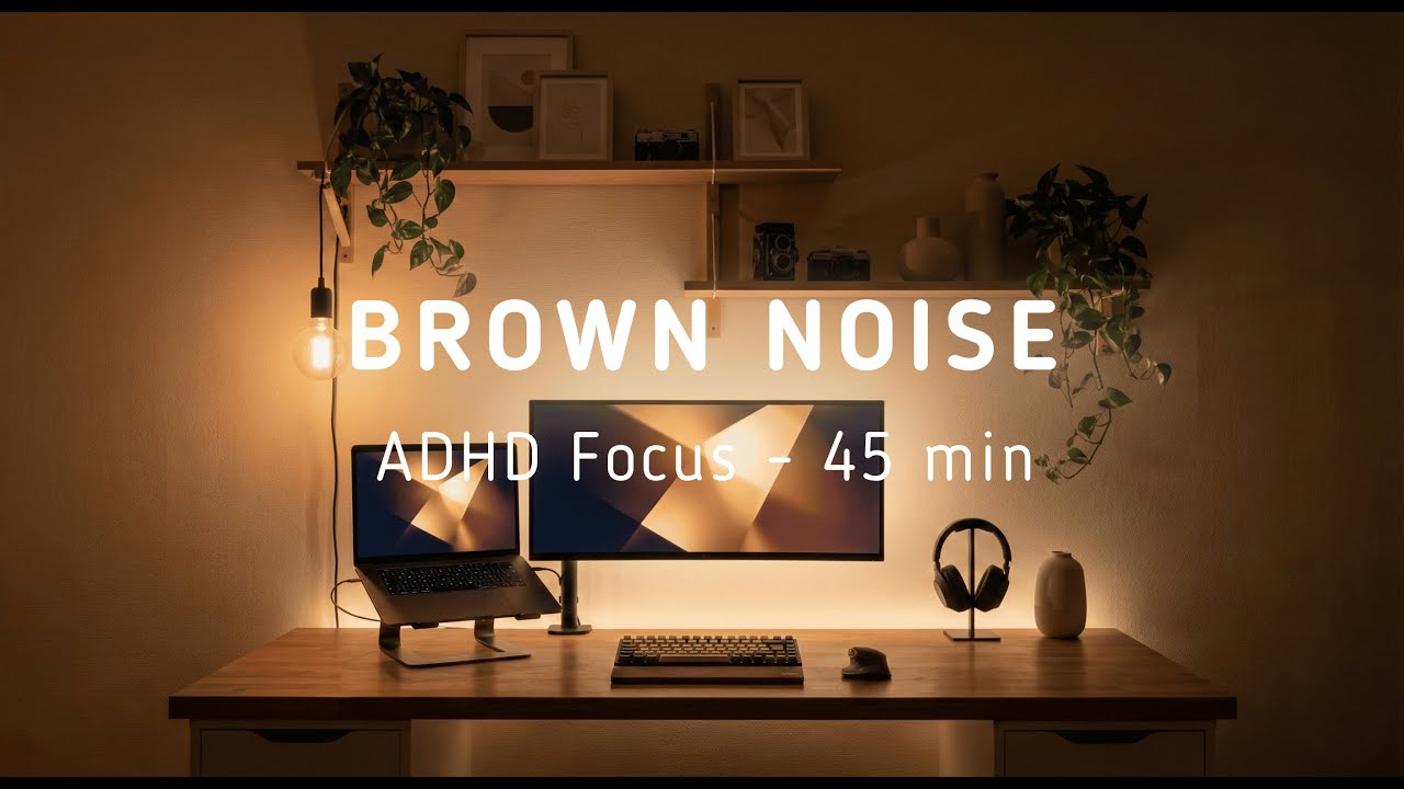 Late Night Studying with 45 min Brown Noise | Concentrate & Focus