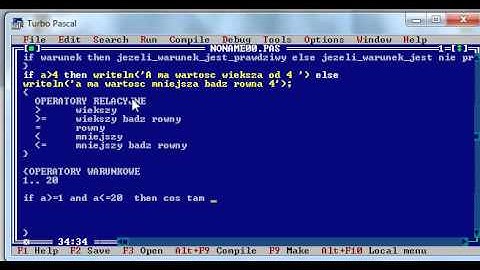 Kurs Pascal-a :Lekcja 06.Operatory warunkowe , IF-y