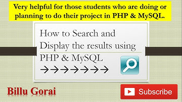 How to perform Search and display the matching results using PHP & MySQL | Billu Gorai