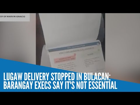 Lugaw delivery stopped in Bulacan; barangay execs say it's not essential