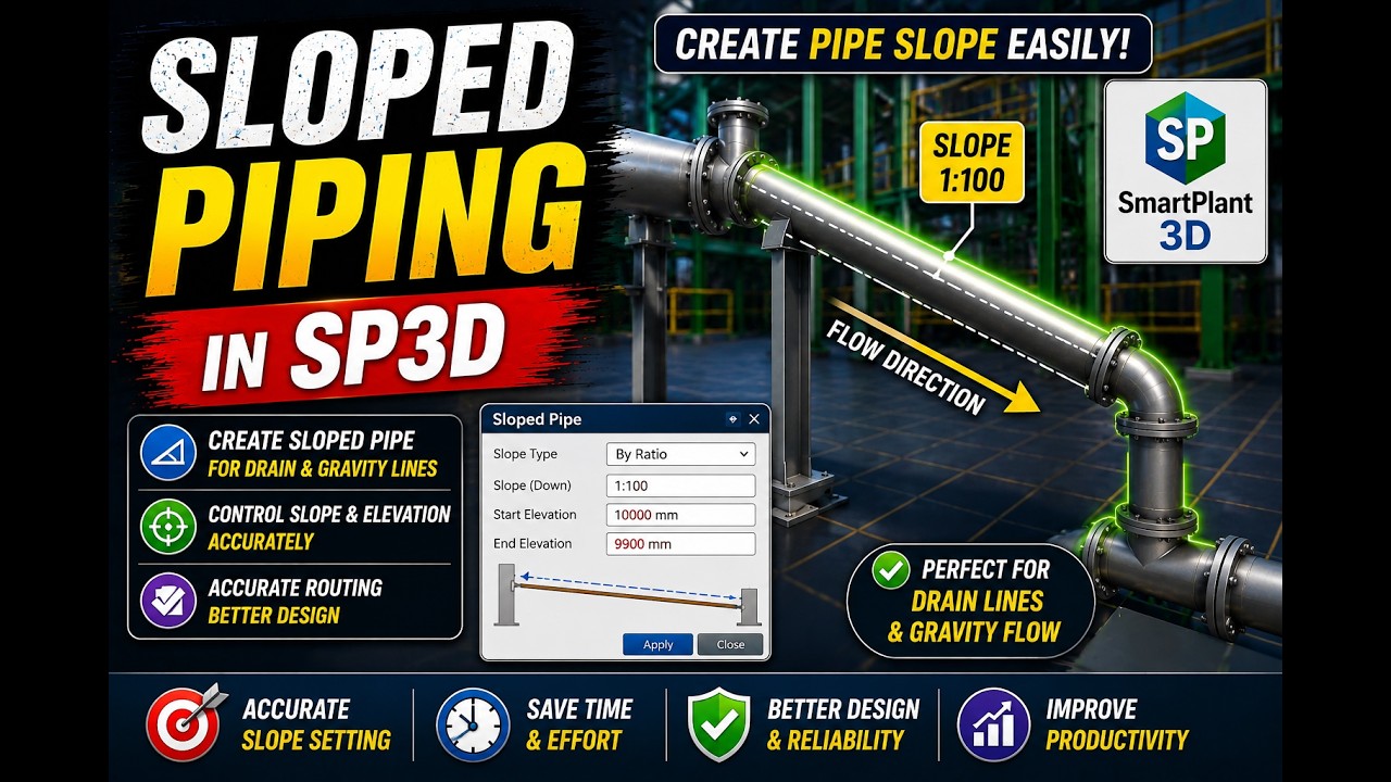 Sp3d Tutorial Extraction Method SP3D Sloped Piping Tutorial | Create Pipe Slope Easily (Step-by-Step ...