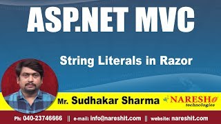 String Literals in Razor | ASP.NET MVC Tutorial | By Mr.Sudhakar Sharma