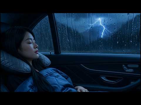Heavy Rain & Thunderstorm Sounds in Car | Deep Sleep, Stress Relief and Better Sleep Tonight