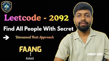 LeetCode 2092 | Find All People With Secret | Hindi Explanation