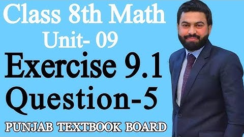 Class 8th Math Unit 9-Exercise 9.1 Question 5-Find with Pythagoras Theorem-Unit 9 E.X 9.1 Question 5