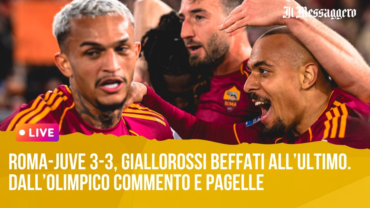 Roma-Juve 3-3, giallorossi beffati all'ultimo. Dall'Olimpico commento e pagelle
