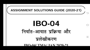IBO 04 Ignou Solved Assignment 2020-21